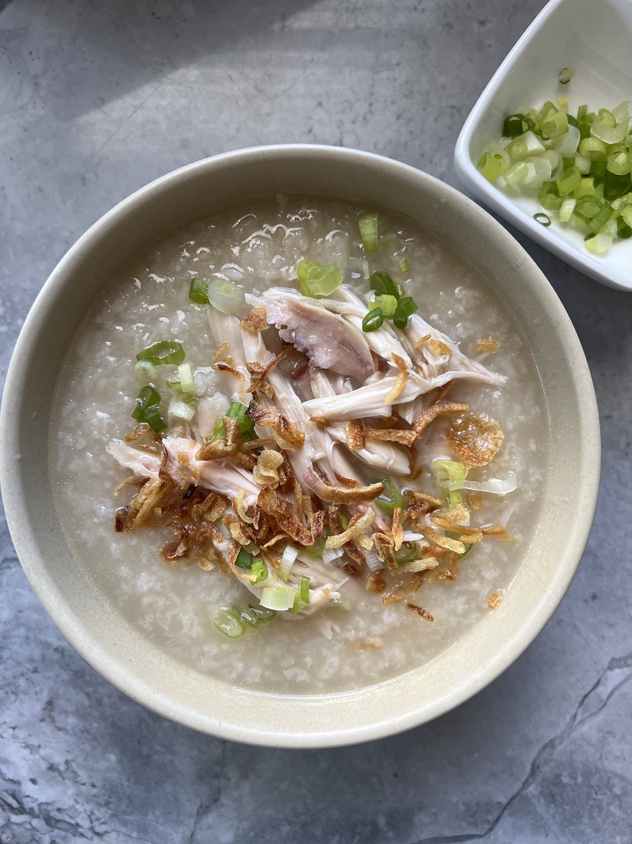 Instant Pot Leftover Rotisserie Chicken Congee